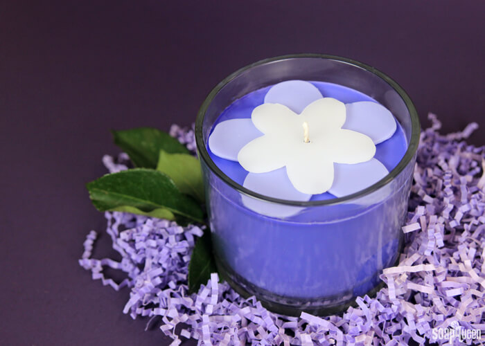 This Blackberry Candle Tutorial includes a template to create the cute wax flowers on top!