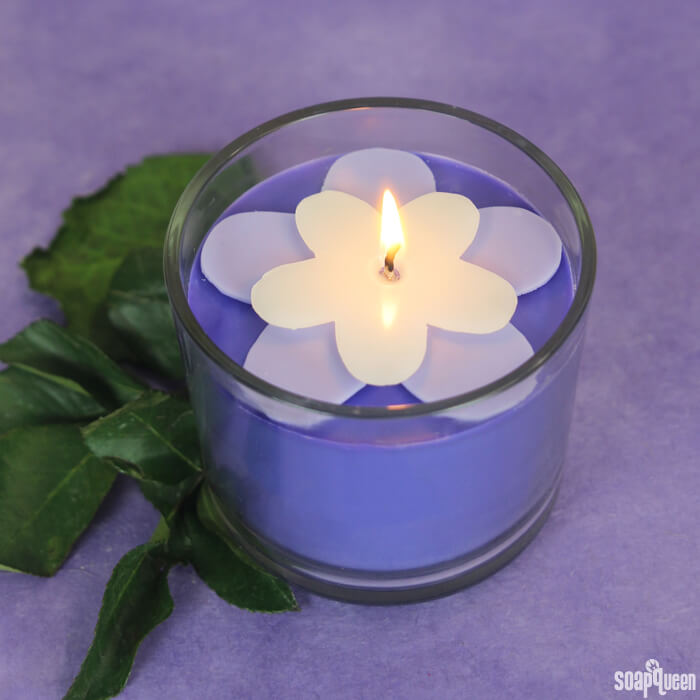 This Blackberry Candle Tutorial includes a template to create the cute wax flowers on top!