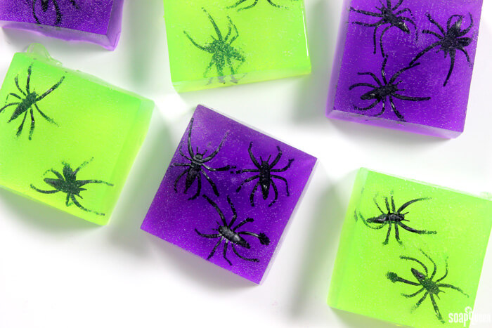 These Creepy Crawly Spider Soap Jellies are perfect for Halloween! Kids love the wiggly texture and creepy spider toys.