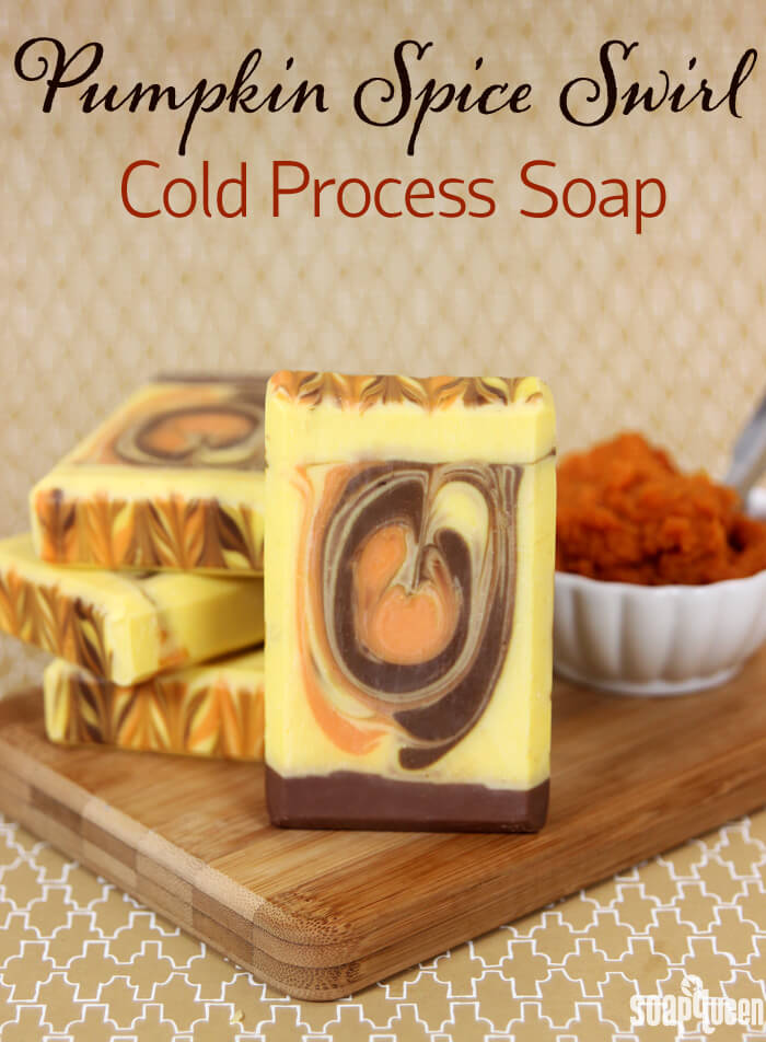 This Pumpkin Spice Swirl Soap is made with real pumpkin puree. Scented with pumpkin spice, this soap is perfect for fall!