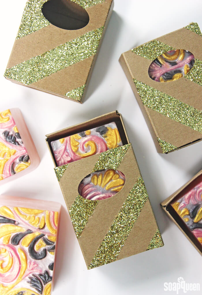 DIY Glitter Soap Boxes Tutorial. A little glitter takes these boxes from simple to amazing!
