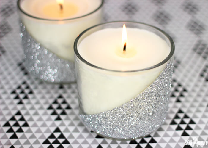 These Silver Glitter Candles are easy to make, and fill your home with a sweet pine scent.