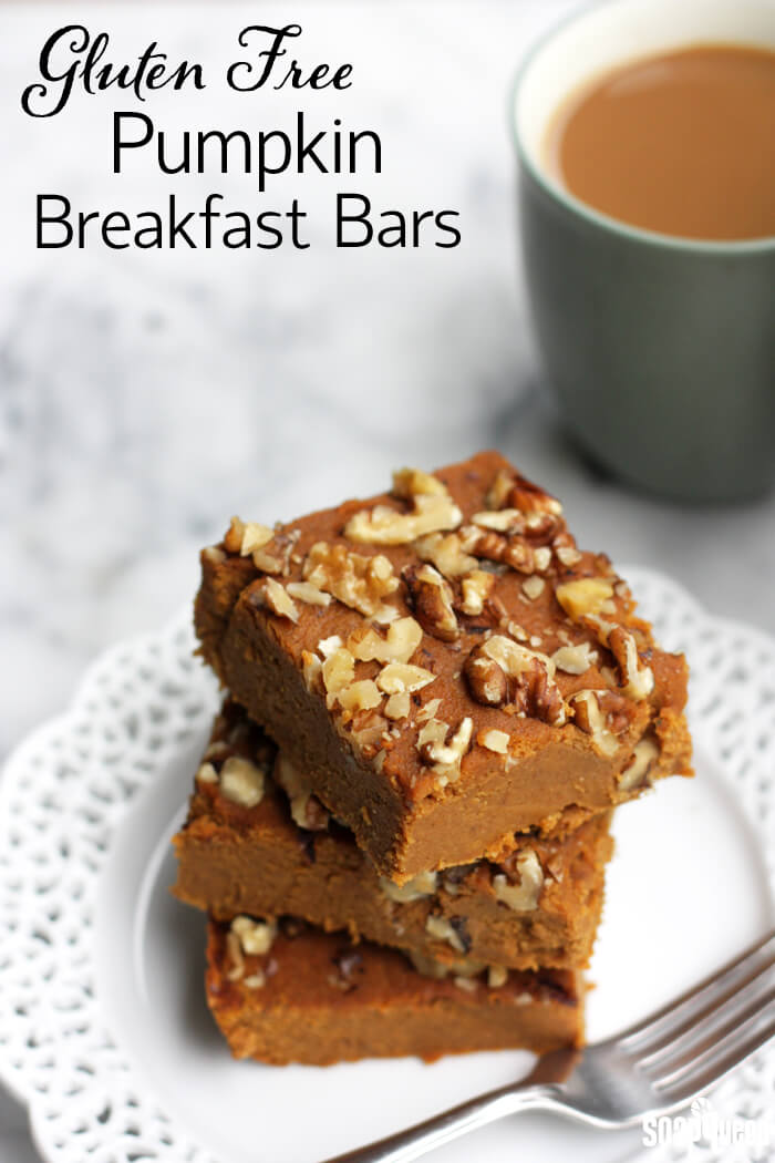 Made with coconut flour, these Pumpkin Breakfast Bars are moist and taste just like pumpkin pie!