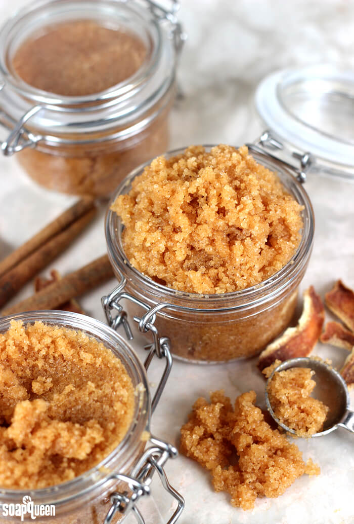 This Orange Spice Salt Scrub smells amazing and is made with olive oil and dead sea salt.