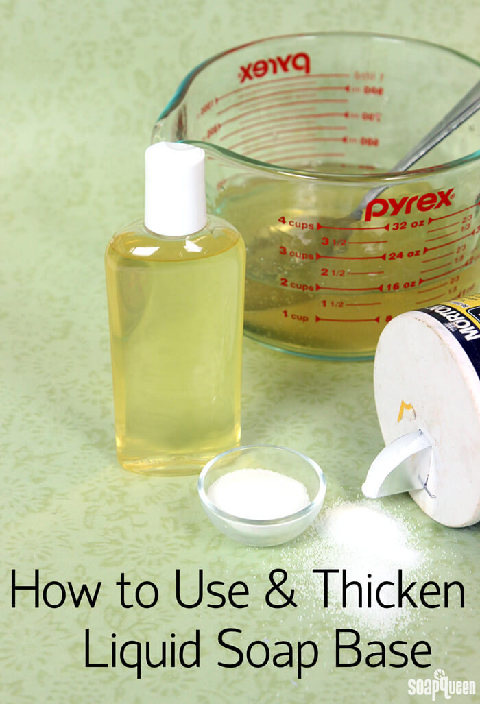 Learn how to use and thicken liquid soap base with a natural salt solution.