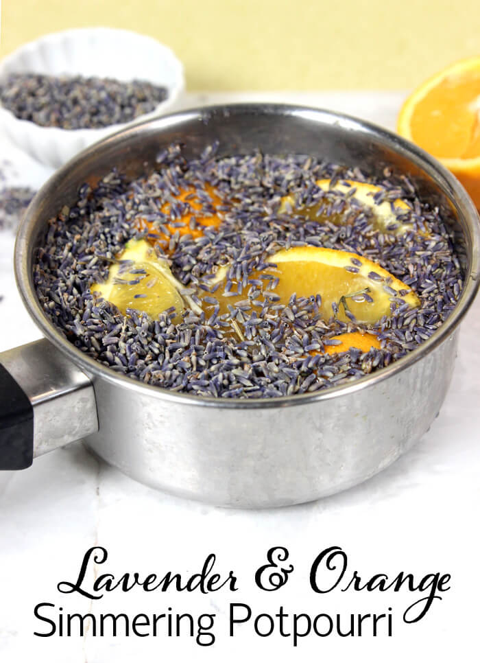 This Lavender and Orange Simmering Potpourri fills your room with a calming blend of lavender and citrus.