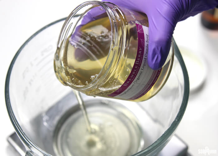 Learn how to thicken liquid soap base with a natural salt solution.