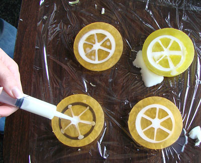 Making realistic citrus soap