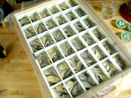 Swirled cold process soap DividerMoldTest1