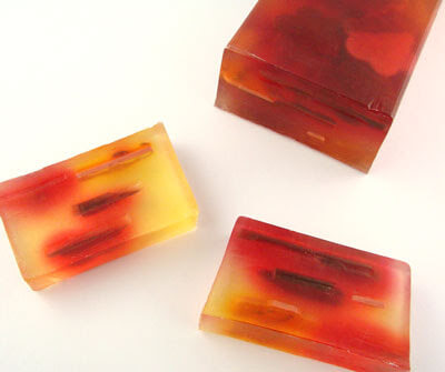 Bleeding soap colorants