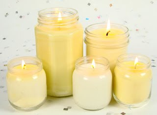 Candles from recycled materials