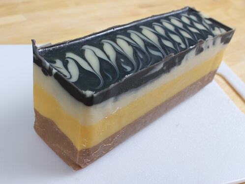 Final shot of the swirled soap.