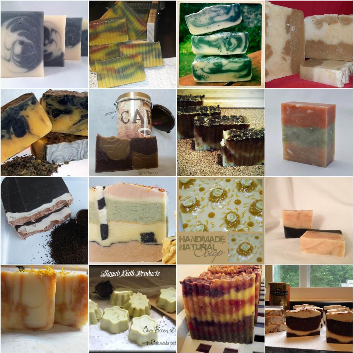 Naturally colored cold process soap.