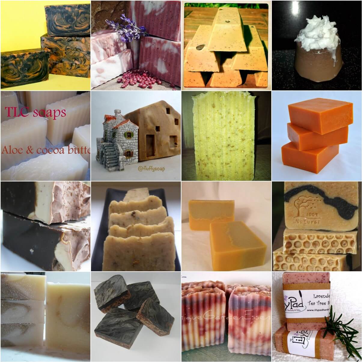 Naturally colored cold process soap.