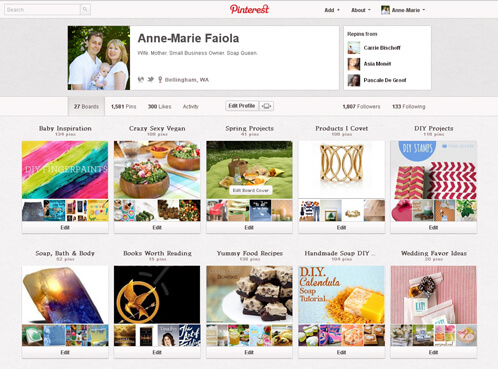 Pinterest Board Screen Shot