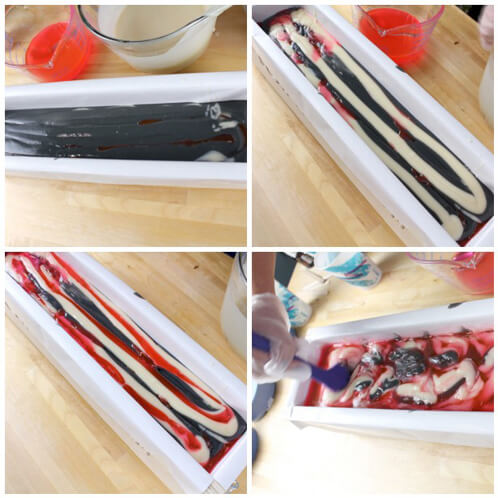 Cold Process soap swirled with Melt and Pour