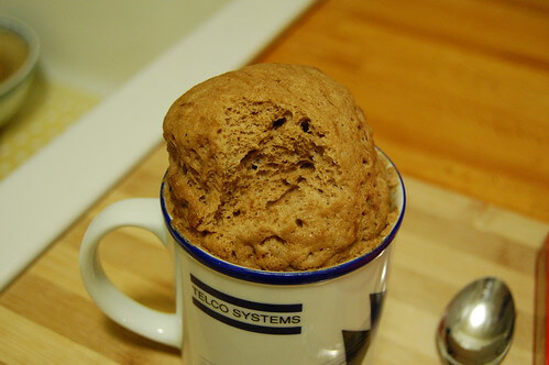 chocolate cake in a mug