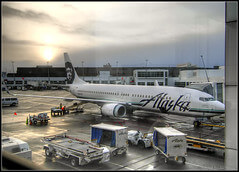 Alaska Airlines plane at terminal
