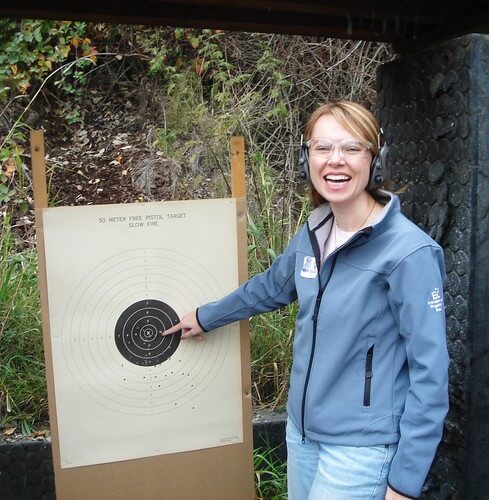 Anne-Marie at the shooting range
