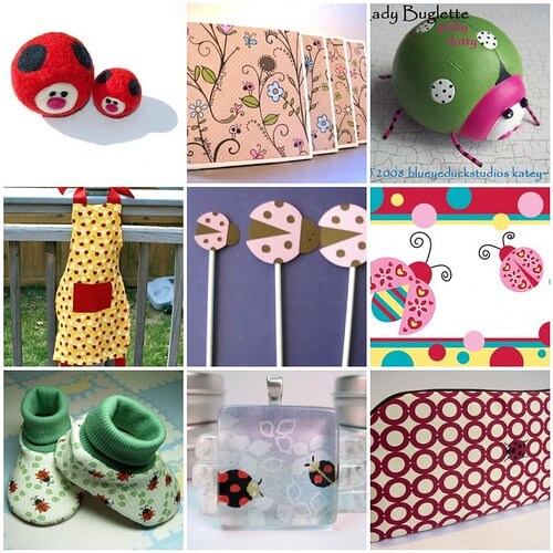 Ladybug themed products on Etsy
