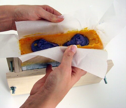 Rebatch soap in a 2lb wood log mold Rebatching Soap