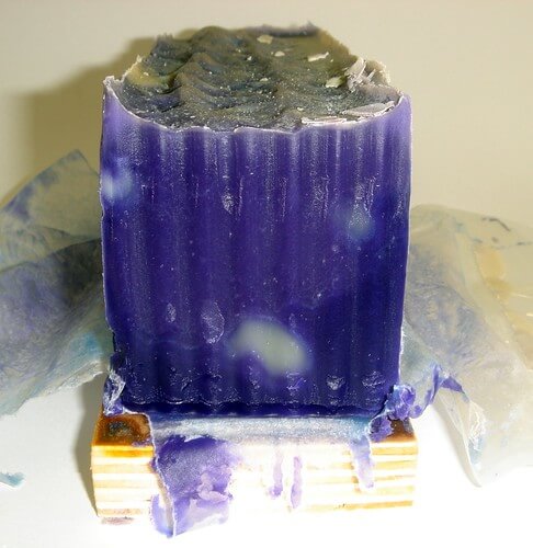 Blue cold process soap