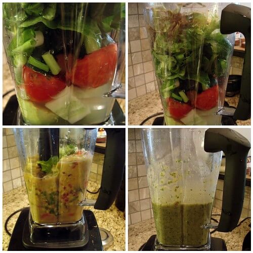 Making a green smoothie