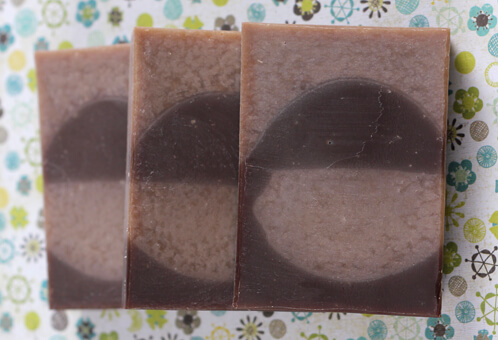 Final picture of the vertical sandalwood vanilla soap.