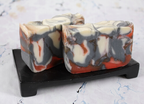 Cold Process soap swirled with Melt and Pour