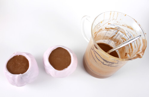 Filling the flexy-fast apple molds with melt and pour soap