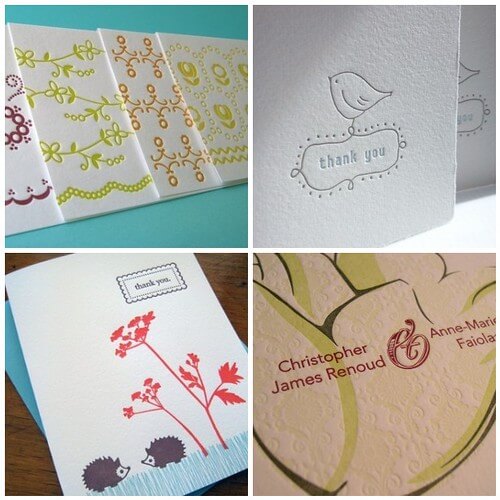 Letterpressed Etsy cards