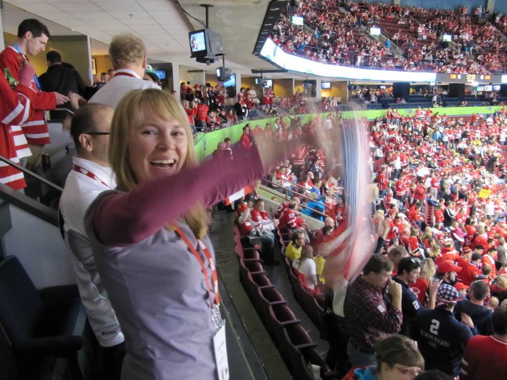 Cheering on the US in the 2010 Olympics