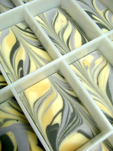 Swirled cold process soap DividerMoldTest2