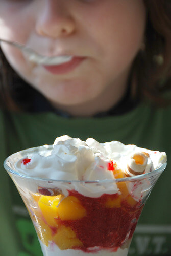 Eating a parfait