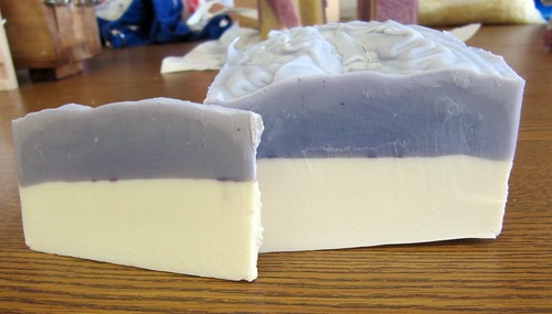 Cold process soap layered
