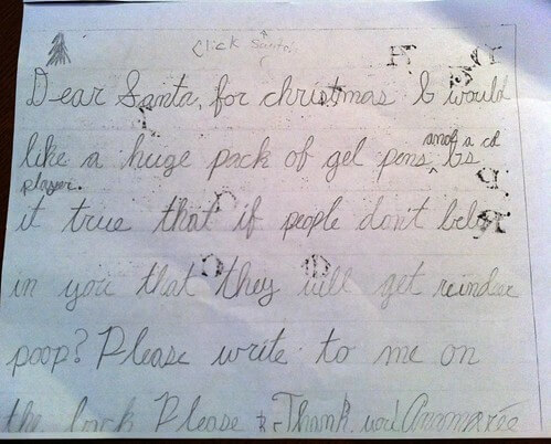 Dear Santa letter