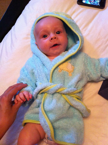 Jamisen in his bath robe
