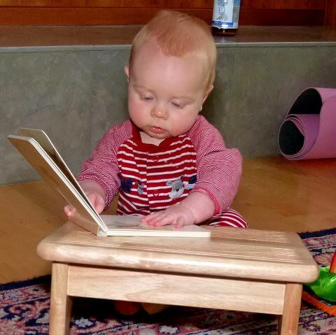 Jamisen loves his desk for reading Jamisen's mini desk
