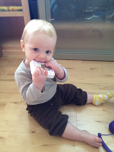 Jamisen eating soap made in our new mold