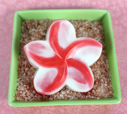 Final red and white soap with the Aloha Soap Kit.