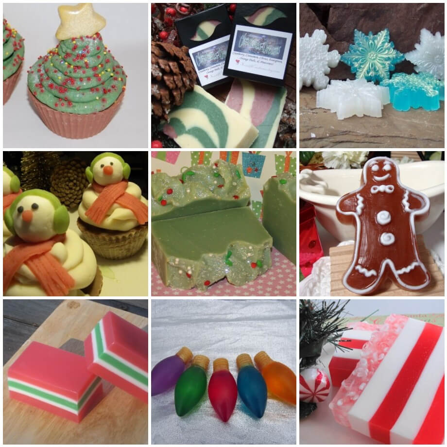 Mosaic of beautiful Christmas soaps from Artfire.com