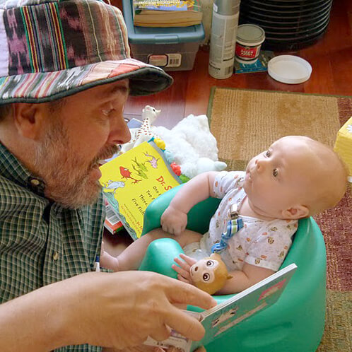 Jamisen's Grandpa reads to him