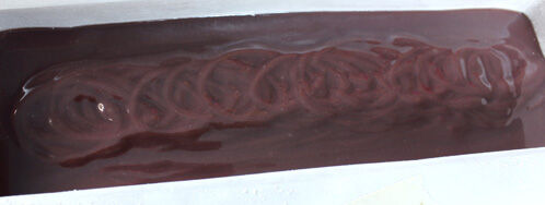 Whisked texture on top of our soap loaf.