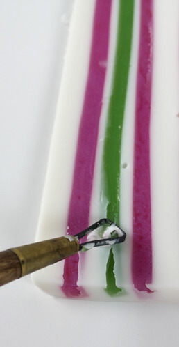 Making holiday candy soap.