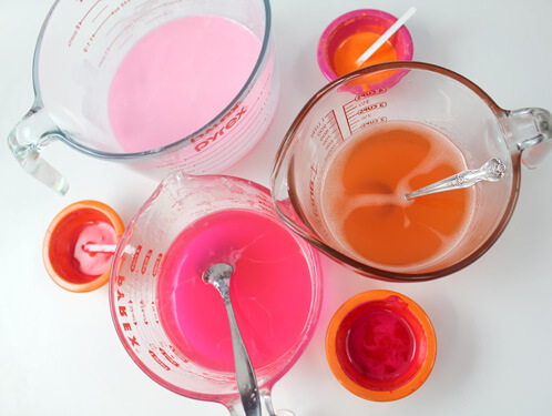 Melt and pour neon soap.
