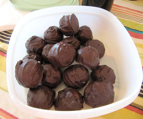Chocolate Covered Cookie Dough Balls.