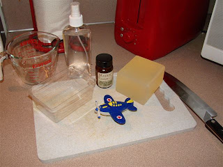 Embedded airplane soap