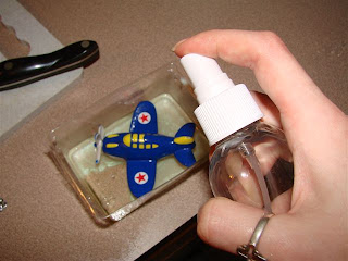 Embedded airplane soap