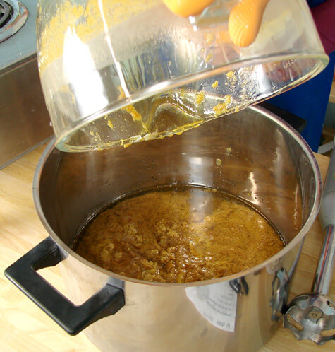 Soap in a pot for hot processing