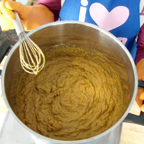 Hot processed soap thickening